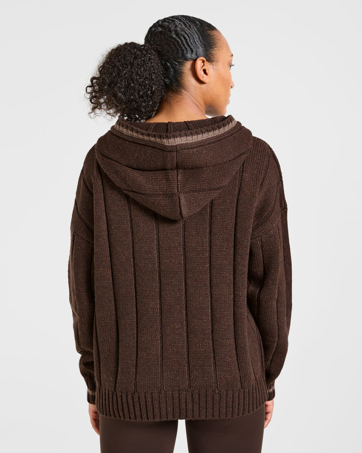 Athletics Oversized Knitted Hoodie - Bruin
