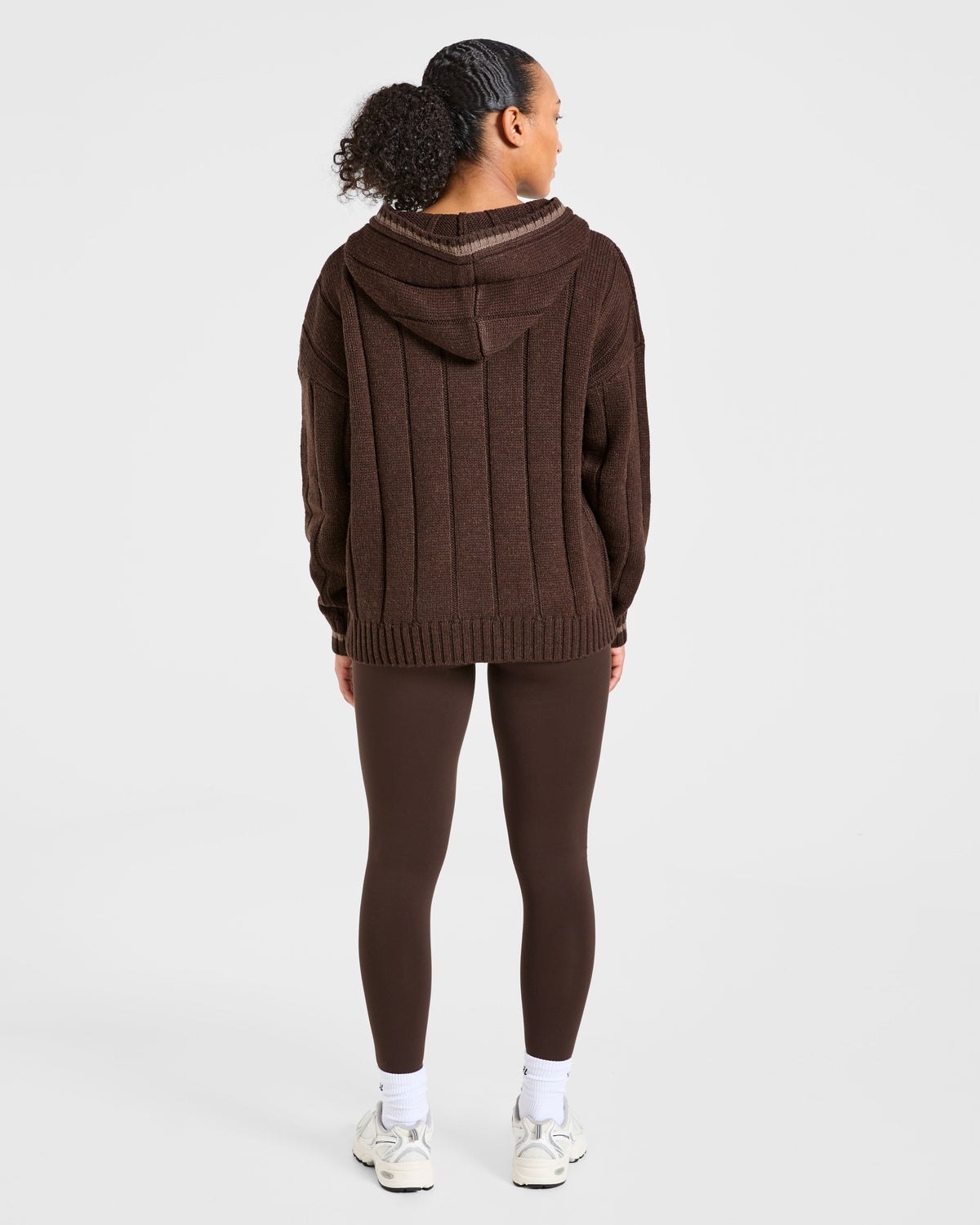 Athletics Oversized Knitted Hoodie - Bruin