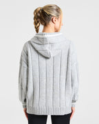Athletics Oversized Knitted Hoodie - Grijs Marl
