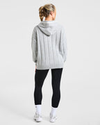Athletics Oversized Knitted Hoodie - Grijs Marl