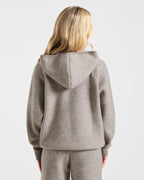 Soft Oversized Knitted Hoodie - Bruin Marl