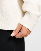 Varsity Oversized Knitted Sweater - Off Wit