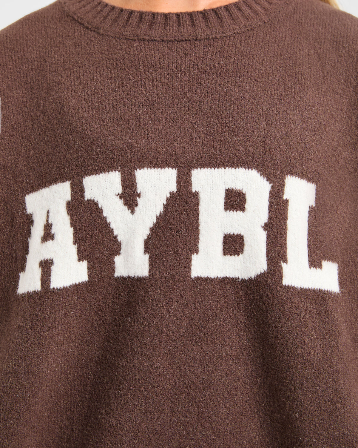 Varsity Oversized Knitted Sweater - Bruin