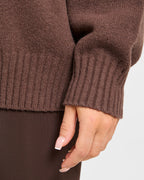 Varsity Oversized Knitted Sweater - Bruin
