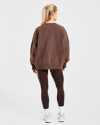 Varsity Oversized Knitted Sweater - Bruin