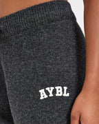 Varsity Oversized Knitted Joggers - Charcoal