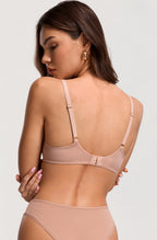 U Back Mesh Lace Balconette Bra