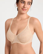 Full Coverage Underwire Mesh Lace Bra