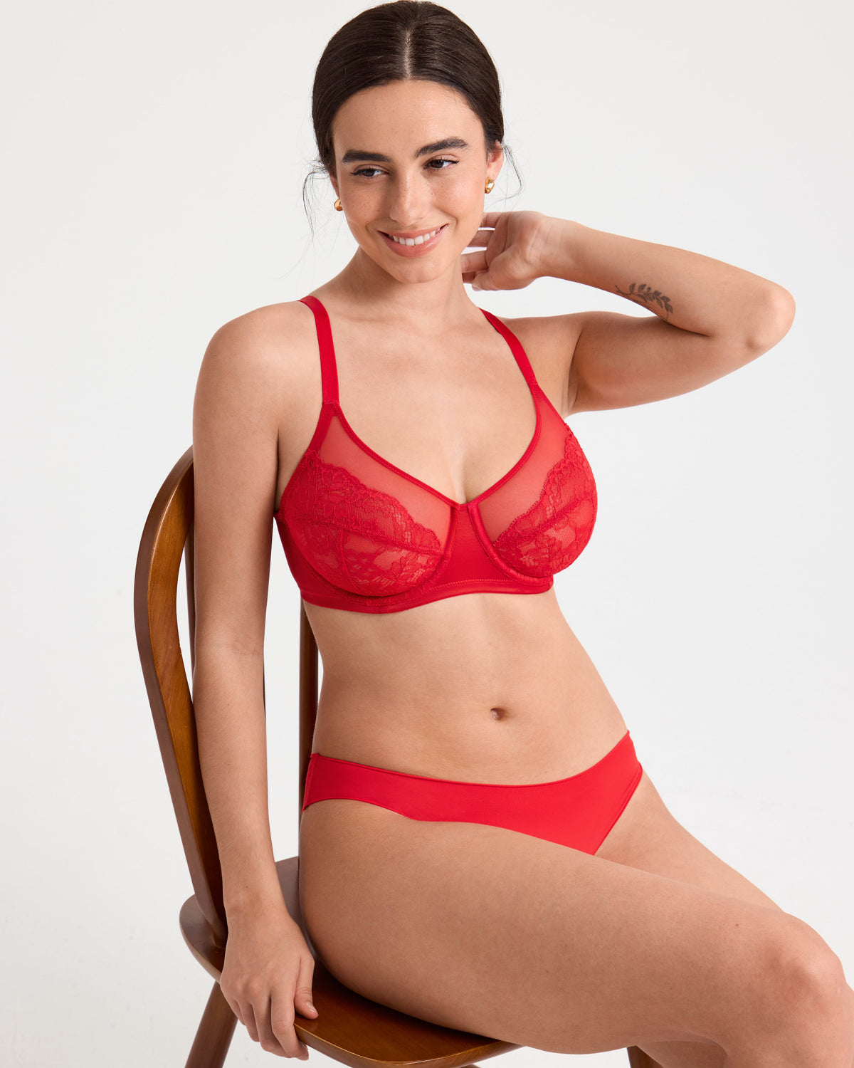 Full Coverage Underwire Mesh Lace Bra