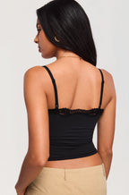 Lace V Neck Double Lined Camisole Top