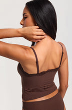 Lace V Neck Double Lined Camisole Top