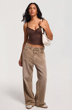 Lace V Neck Double Lined Camisole Top