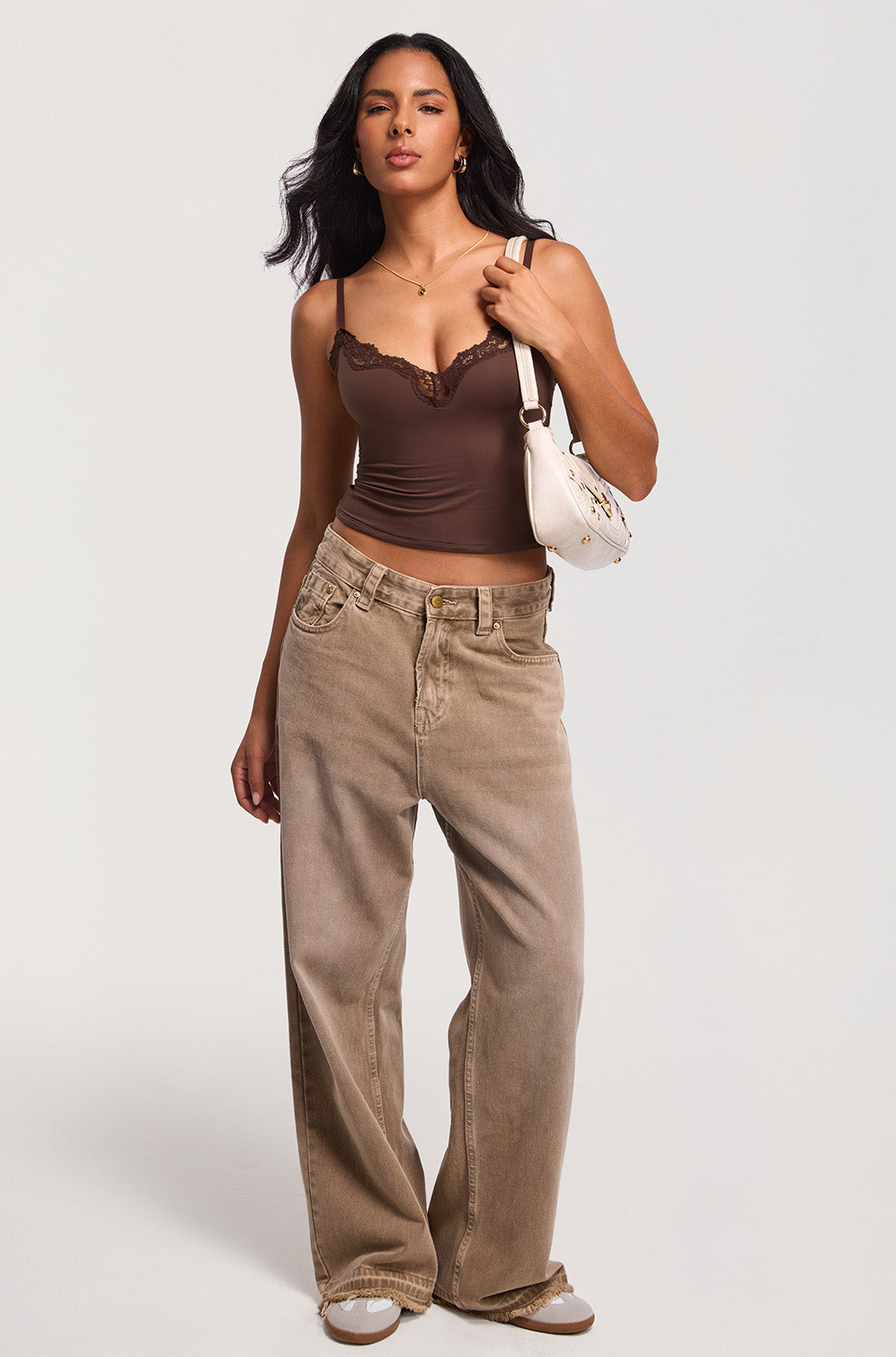 Lace V Neck Double Lined Camisole Top