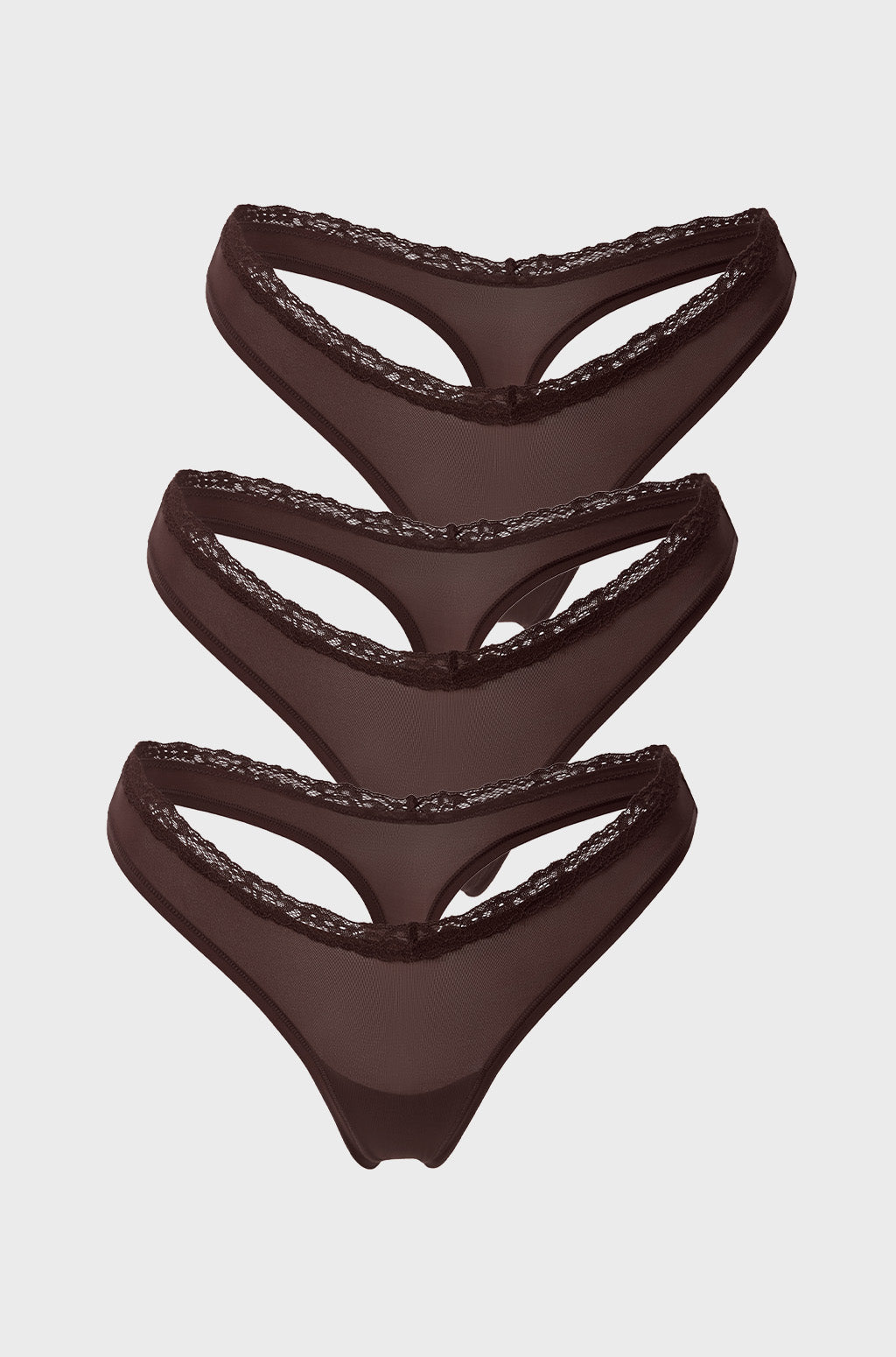 V-waisted Lace Thongs 3 Pack