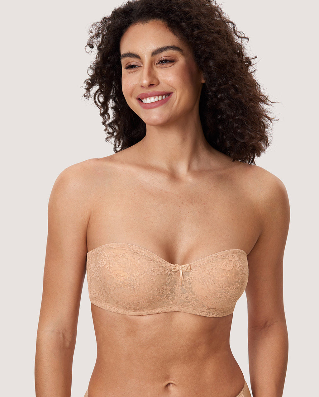 Floral Lace Strapless Bra