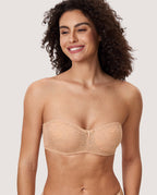 Floral Lace Strapless Bra