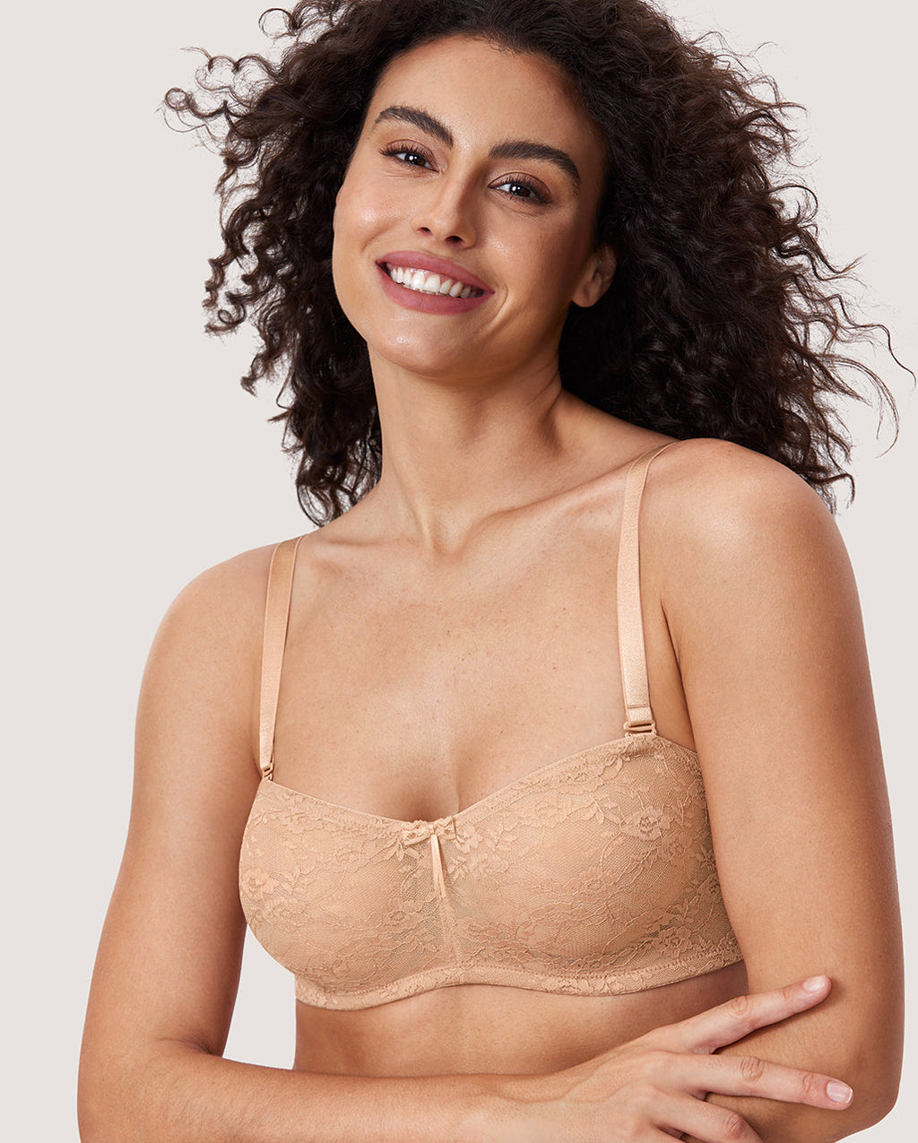 Floral Lace Strapless Bra