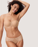 Floral Lace Strapless Bra