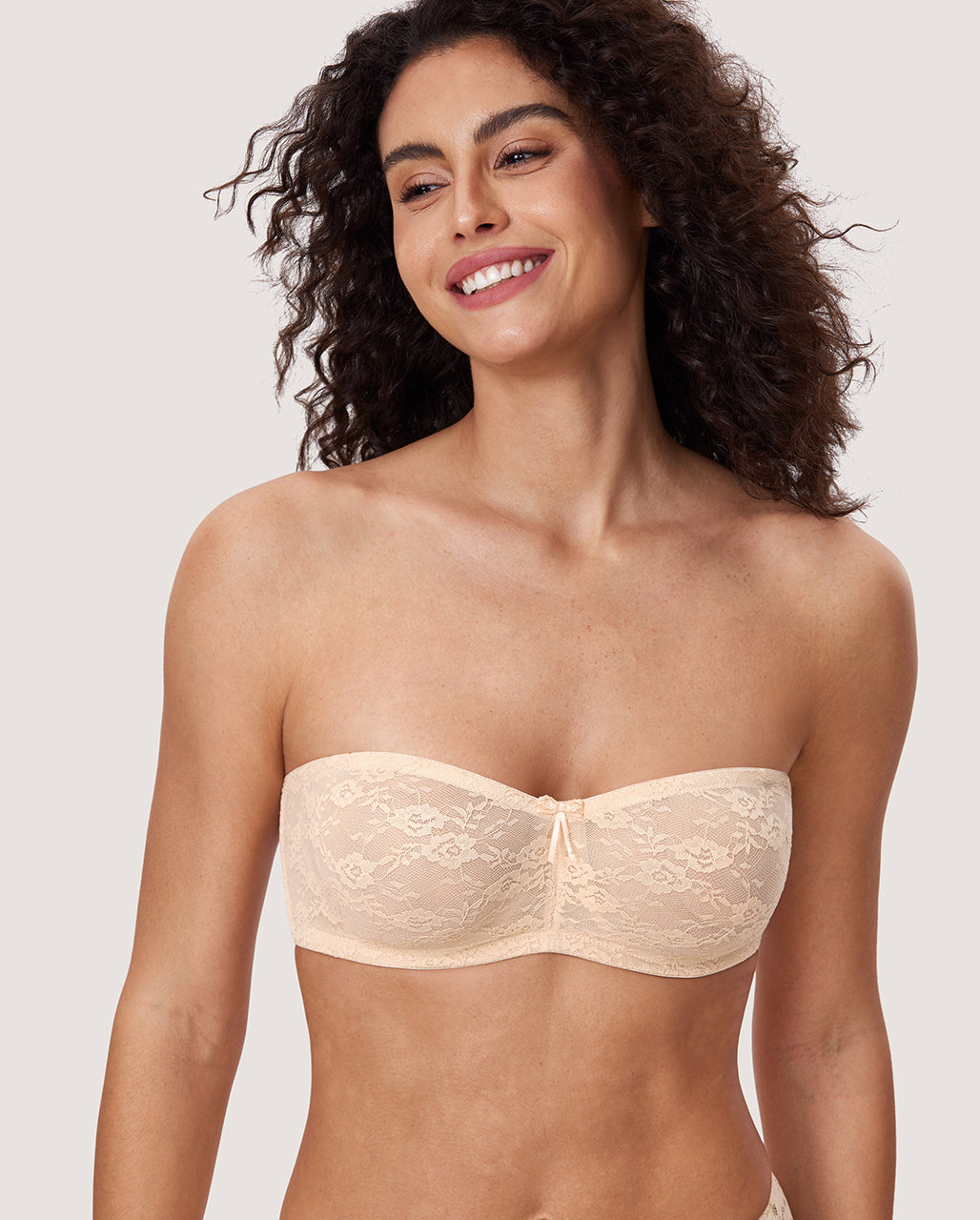 Floral Lace Strapless Bra