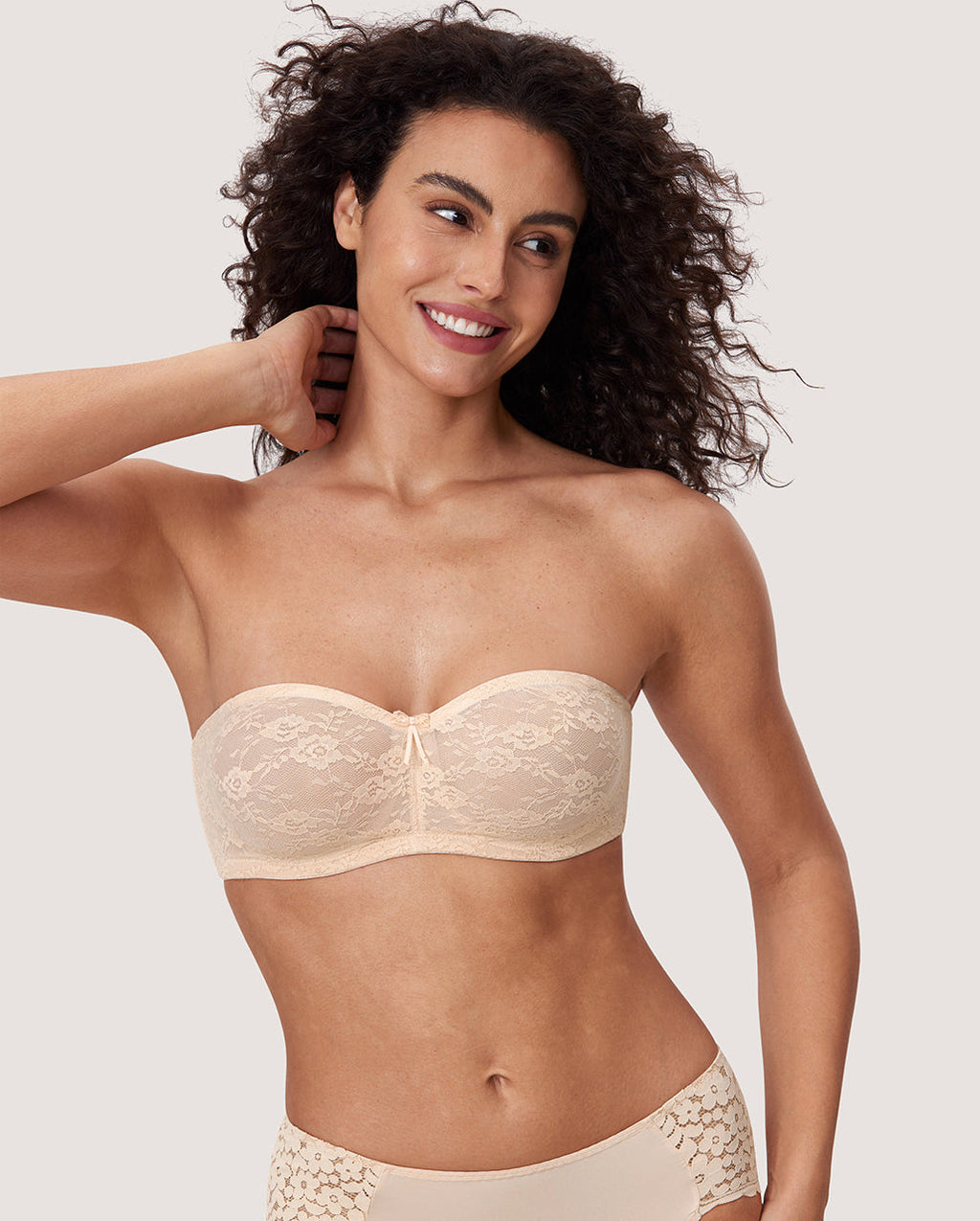 Floral Lace Strapless Bra