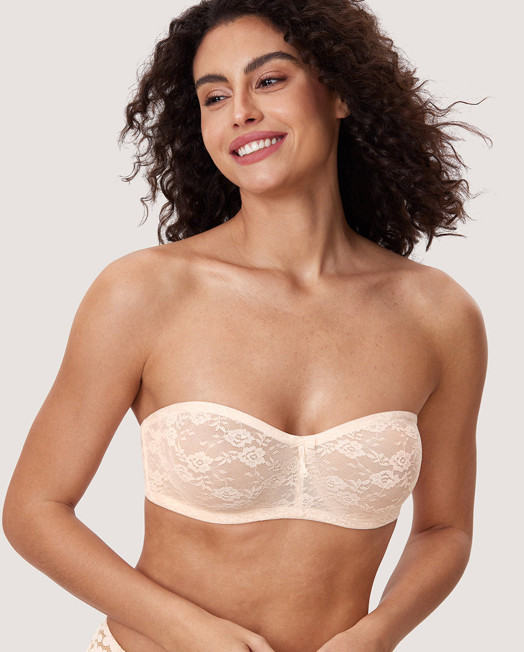 Floral Lace Strapless Bra