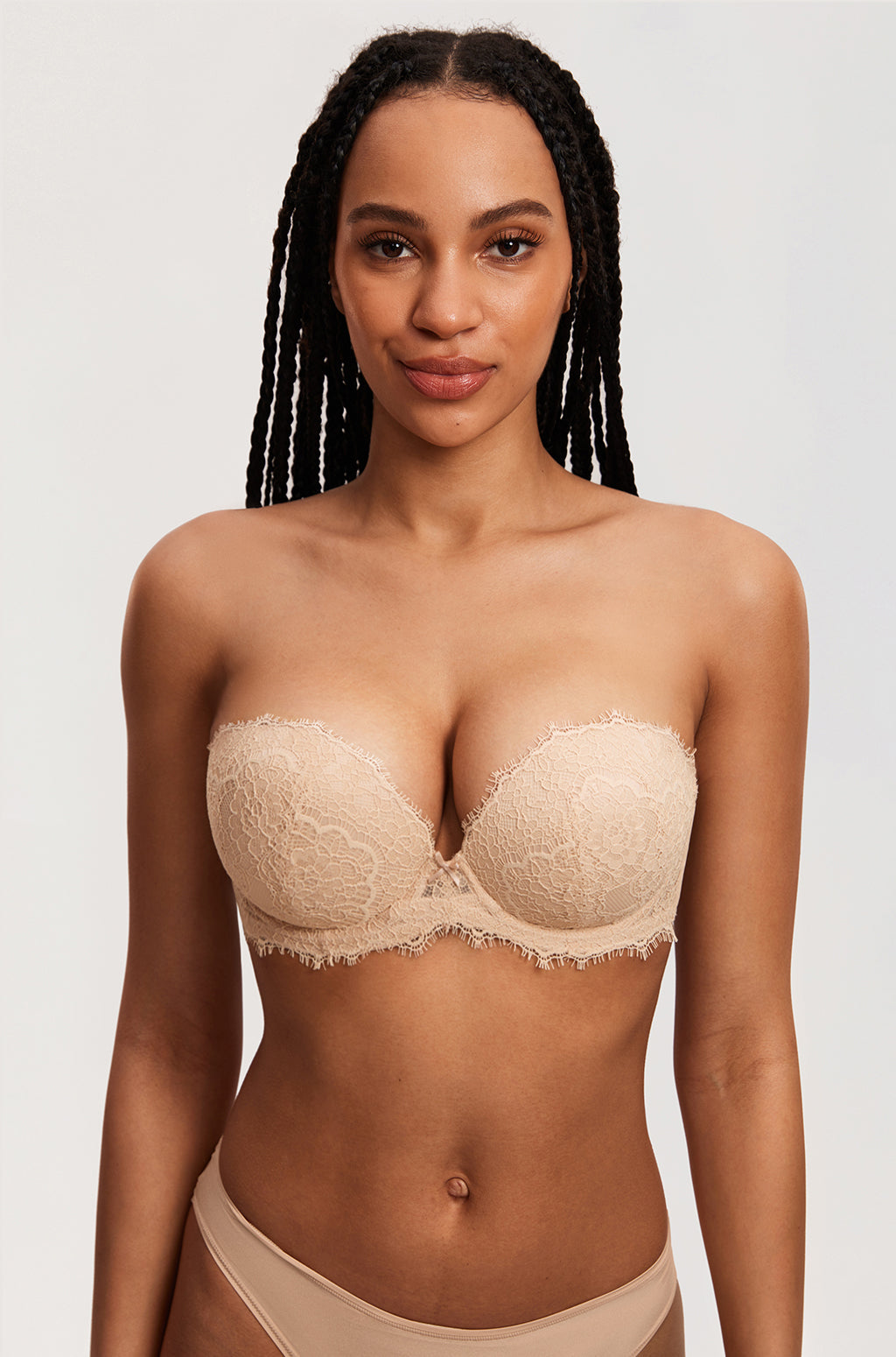Eyelash Lace Strapless Bra