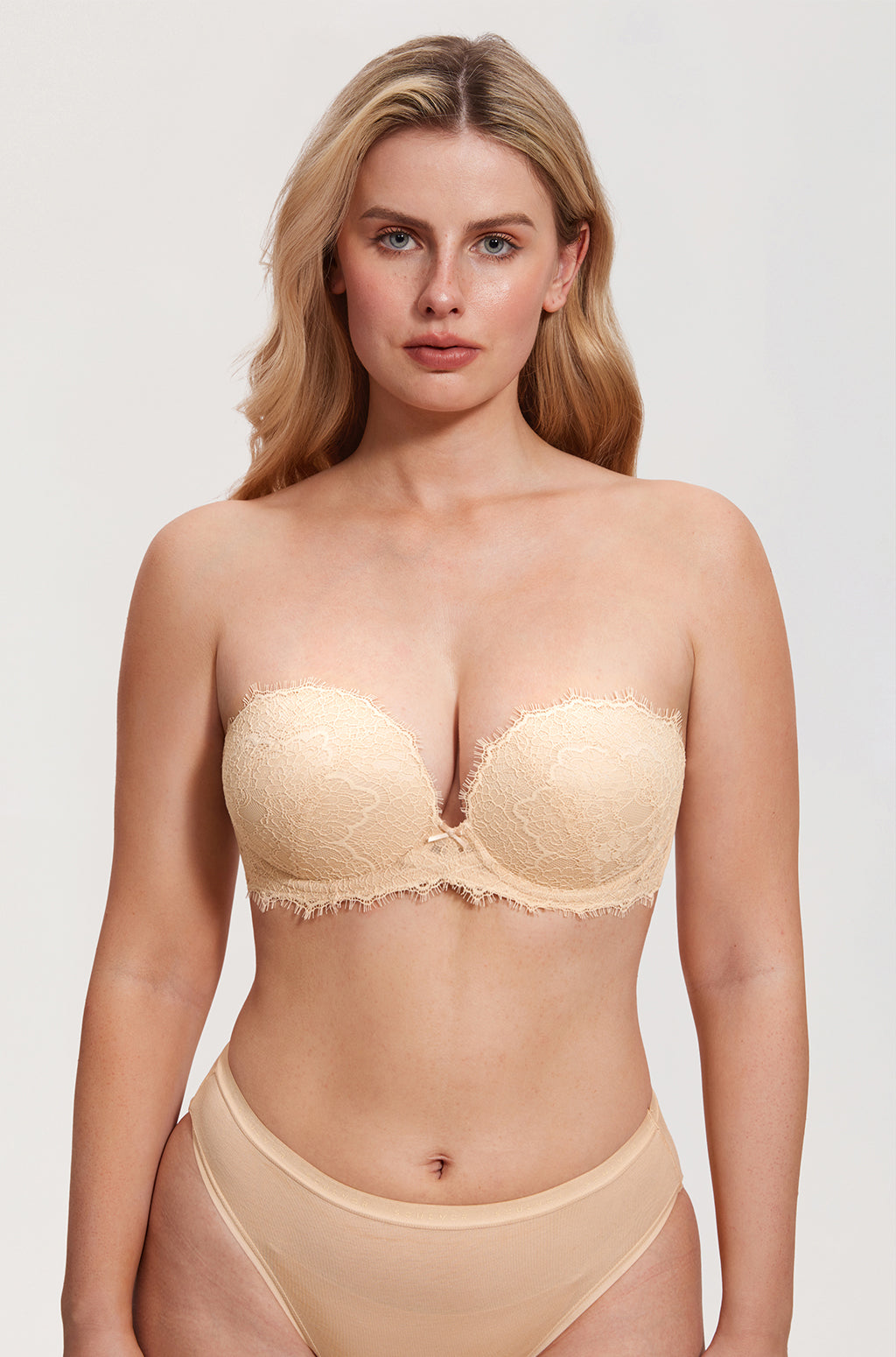 Eyelash Lace Strapless Bra