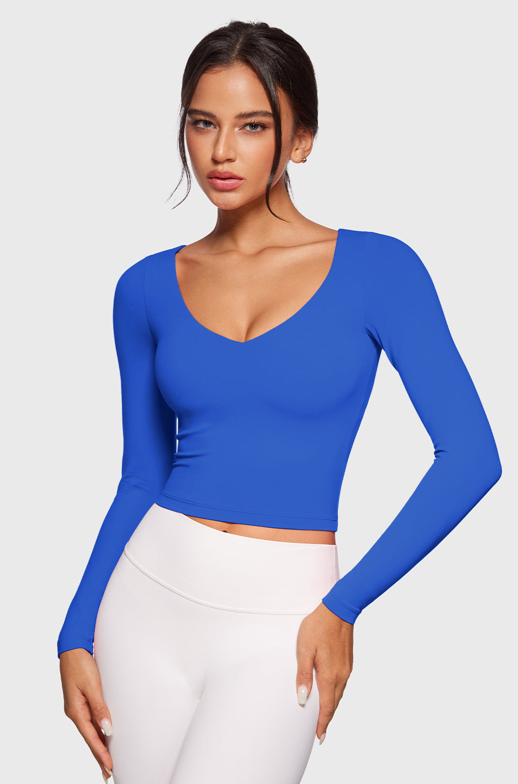 V-Neck Long Sleeve Tops