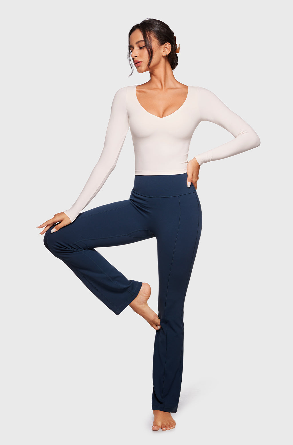 V-Neck Long Sleeve Tops