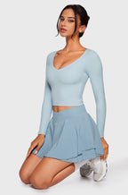 V-Neck Long Sleeve Tops
