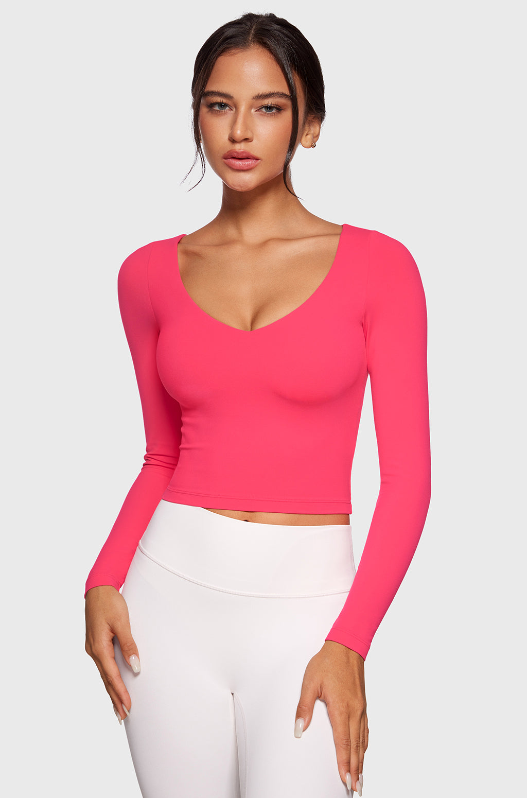 V-Neck Long Sleeve Tops