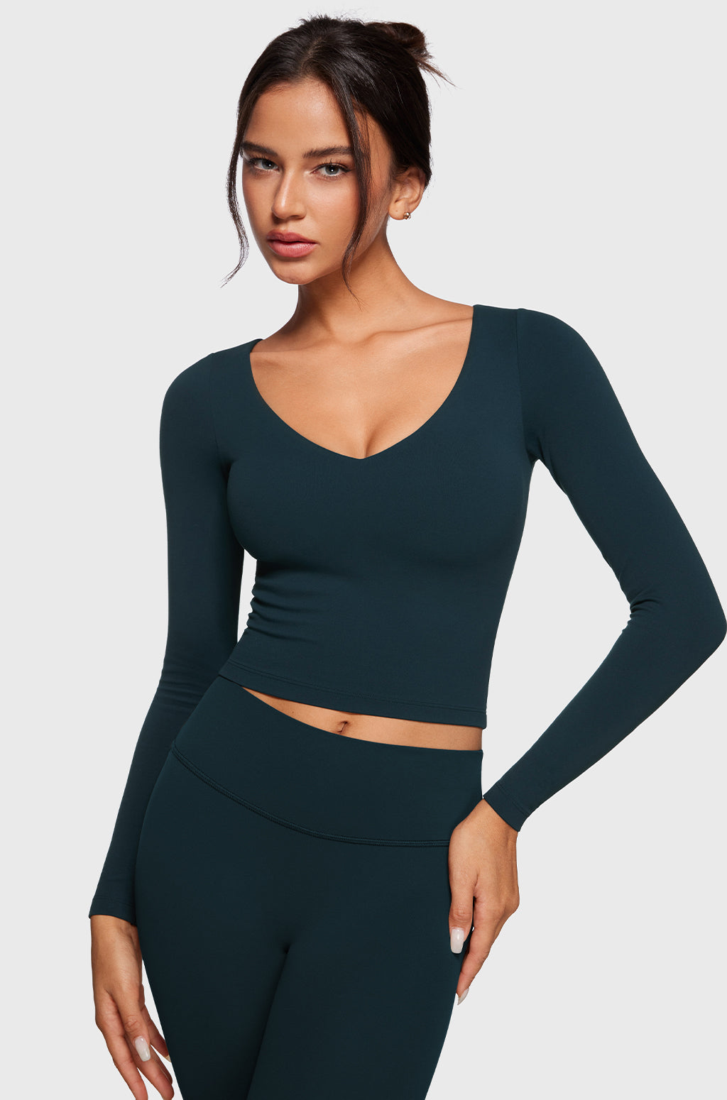 V-Neck Long Sleeve Tops