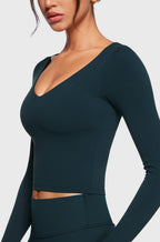 V-Neck Long Sleeve Tops