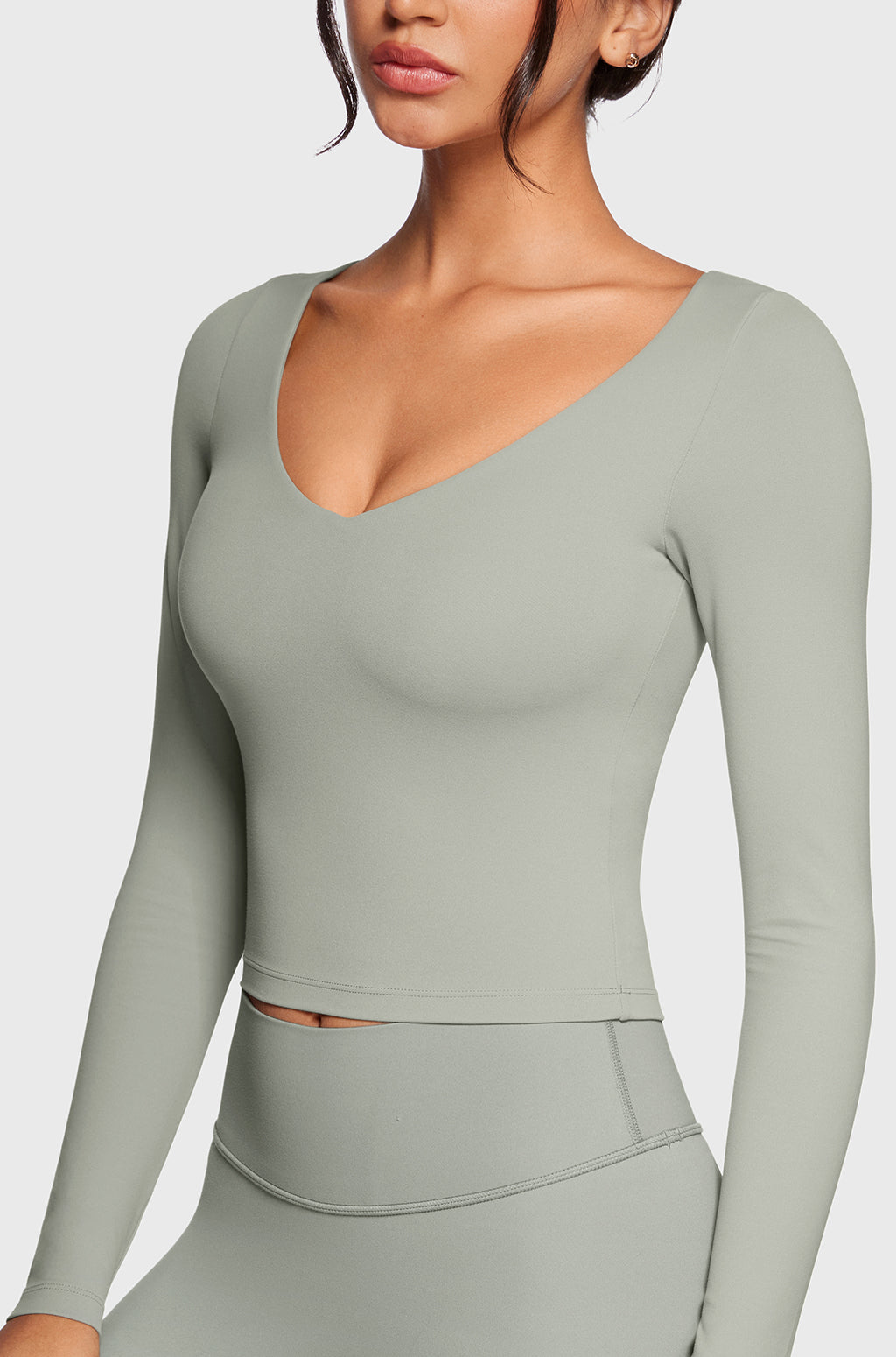 V-Neck Long Sleeve Tops