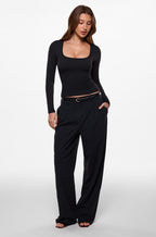 Wide Leg High Waisted Business Pants