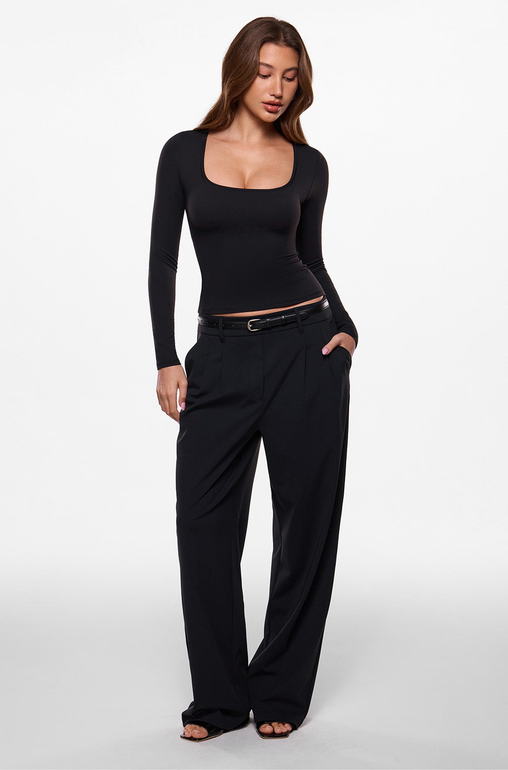 Wide Leg High Waisted Business Pants