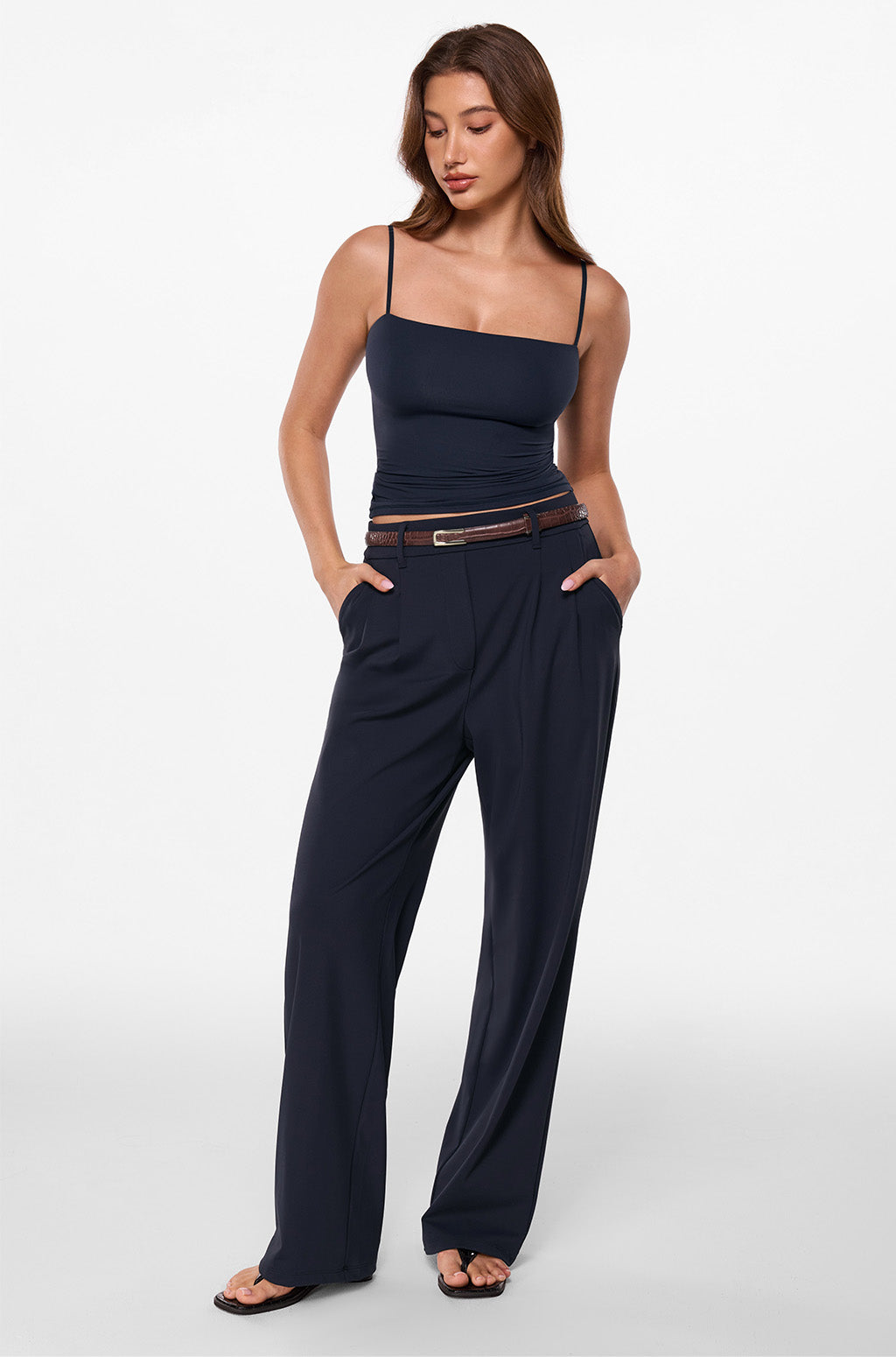 Wide Leg High Waisted Business Pants