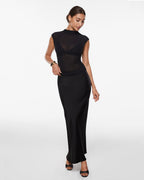 Cosnufy® Sheer Mesh Mock Neck Tank Top