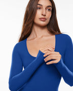 Inbarely® Soft Deep U Neck Long Sleeves Top