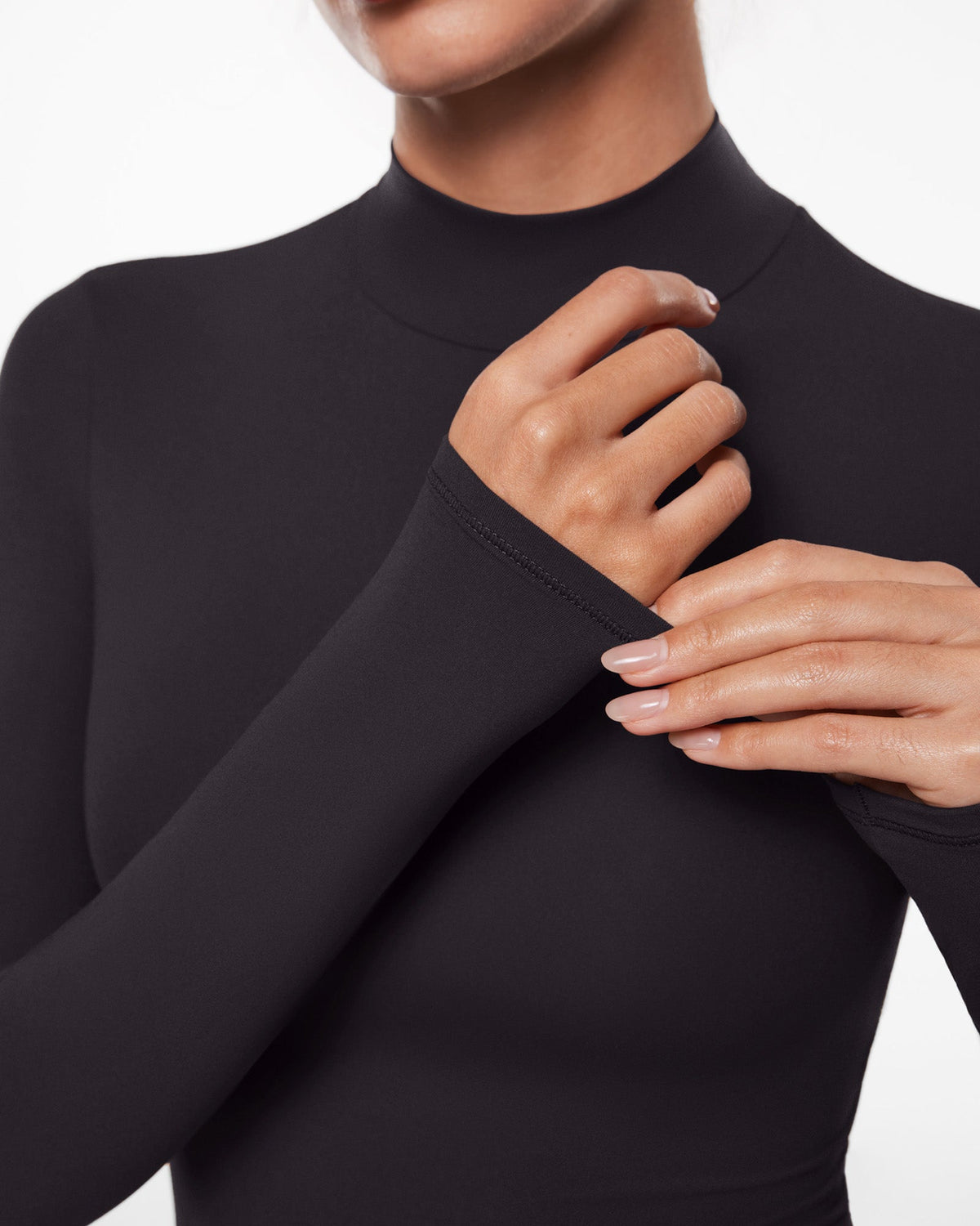 Inbarely® Soft Mock Turtleneck Long Sleeve Top
