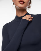 Inbarely® Soft Mock Turtleneck Long Sleeve Top