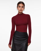 Inbarely® Soft Mock Turtleneck Long Sleeve Top