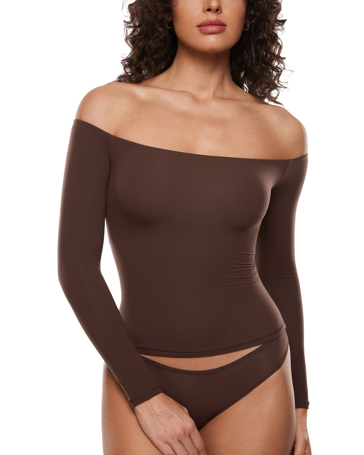 Inbarely® Soft Off The Shoulder Long Sleeve Top