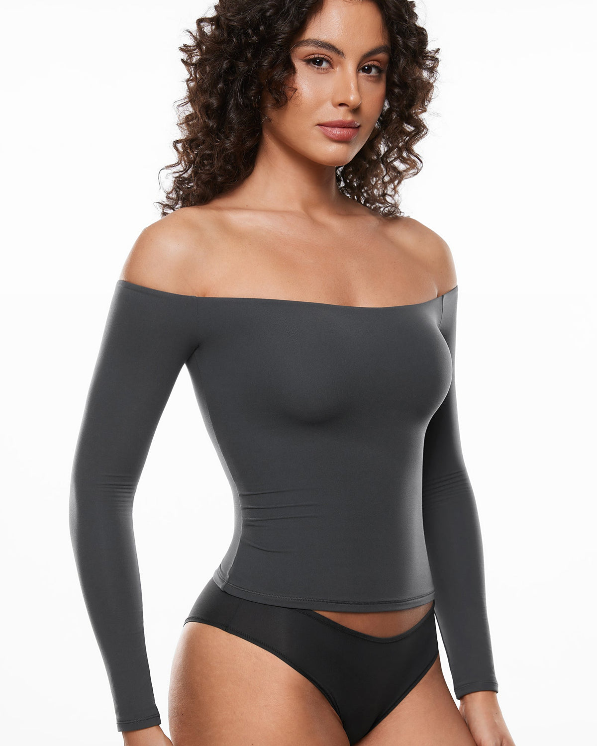 Inbarely® Soft Off The Shoulder Long Sleeve Top