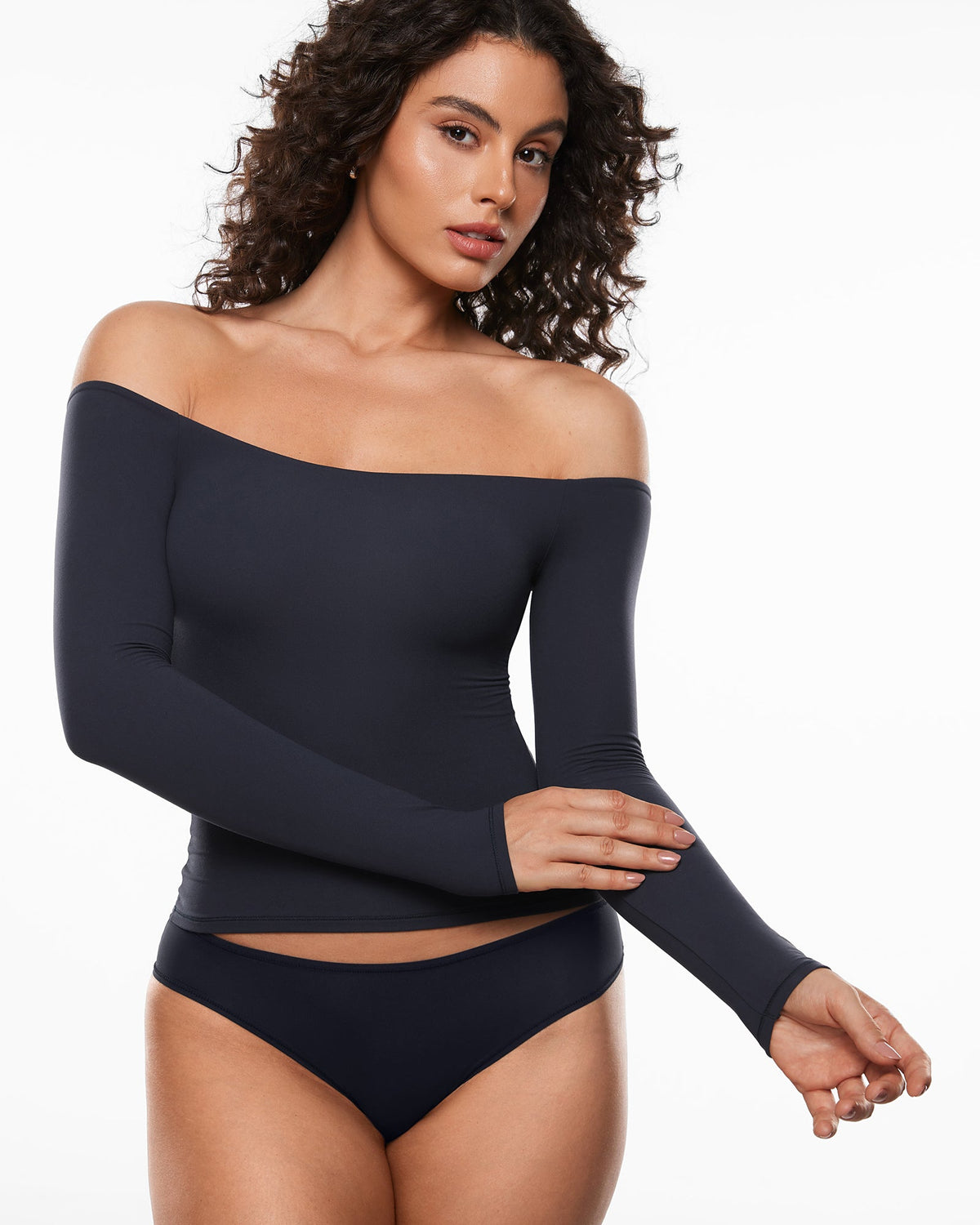 Inbarely® Soft Off The Shoulder Long Sleeve Top
