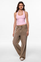 Inbarely® Soft Deep Halterneck Double Lined Top