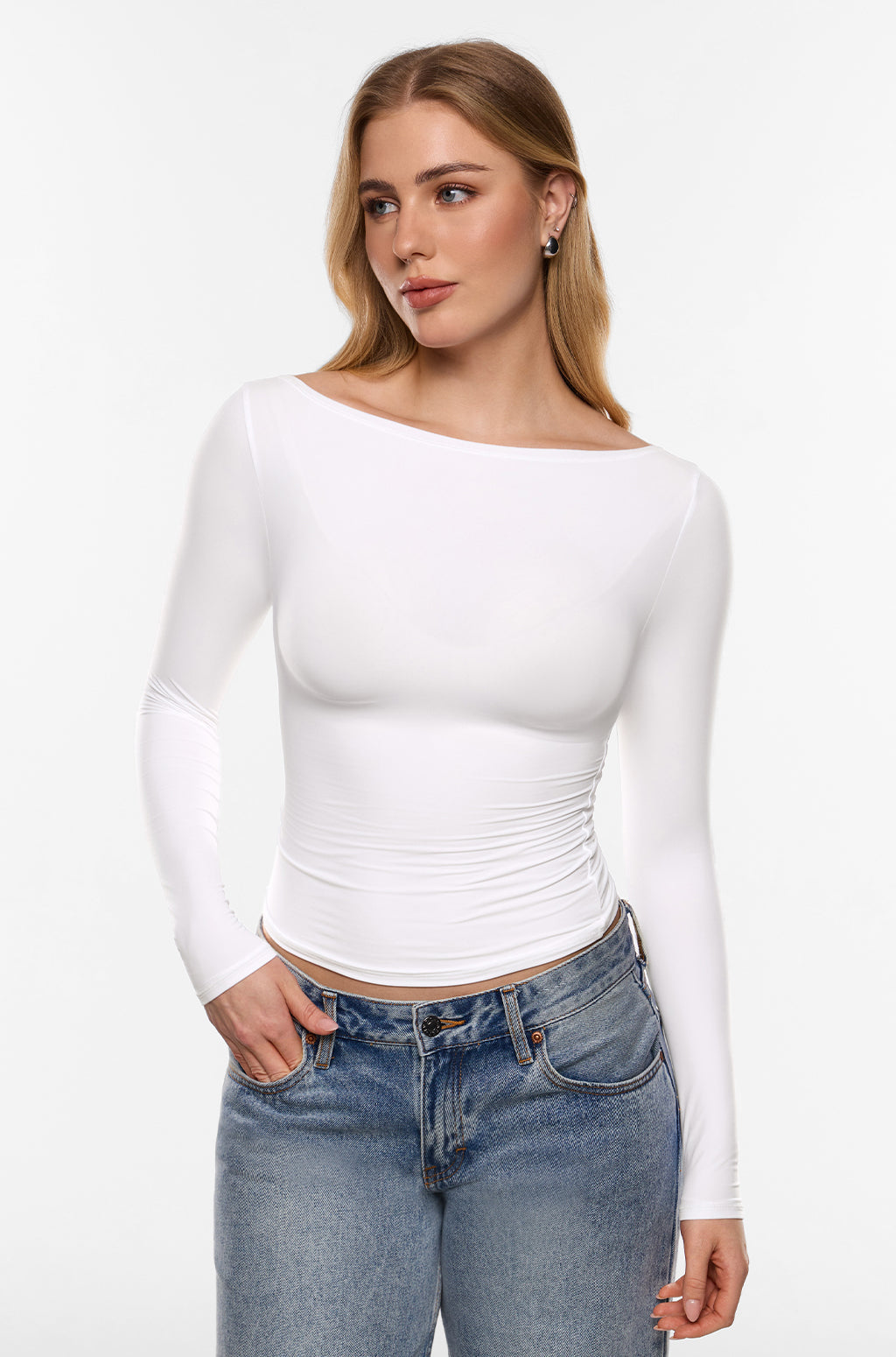 Inbarely® Ultra Boat Neck Long Sleeve Shirts