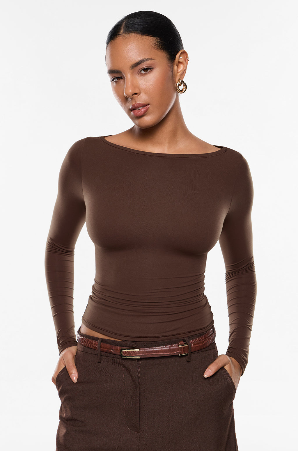 Inbarely® Ultra Boat Neck Long Sleeve Shirts