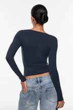 Inbarely® Ultra Boat Neck Long Sleeve Shirts