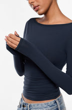 Inbarely® Ultra Boat Neck Long Sleeve Shirts